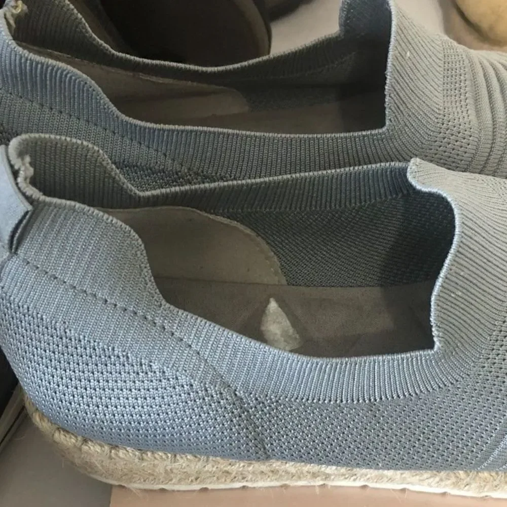 ADRIENNE VITTADINI Espadrille Women's Size 9 Gray Slip On Niko Comfort Platform